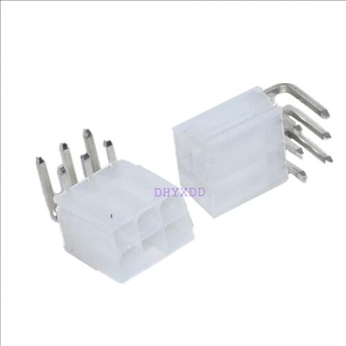30PCS 4.2mm white 6P female socket Straight/Curved needle for PC computer ATX graphics card GPU PCI-E PCIe Power connector