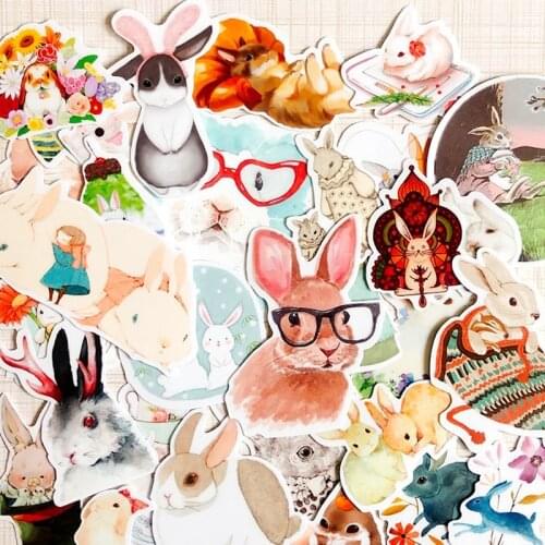 31pcs Photo paper Sticker Variety Rabbit Self-made Scrapbooking Decorative Sticker decoration /waterproof paper stickers