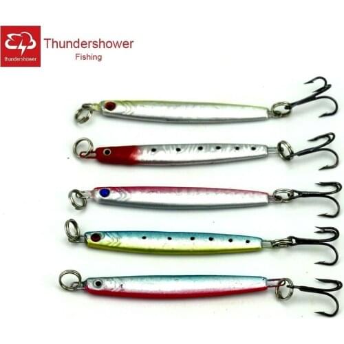 5pcs Metal Laser Jigging Lures Long Spoon Swimbait 7cm 14g Isca Artificial Fishing Lure Bait Fishing Tackle Accessories