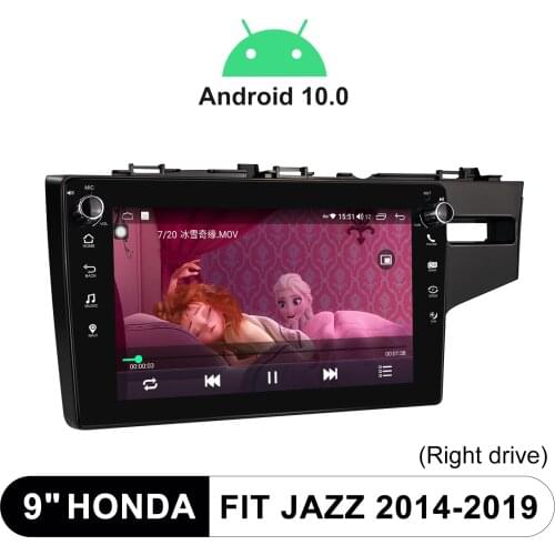 8 Inch Car Radio Stereo Android 10.0 System Bluetooth 5.1 WiFi Carplay With DSP 4G BT For Honda Fit Jazz 2014-2019(Right drive)