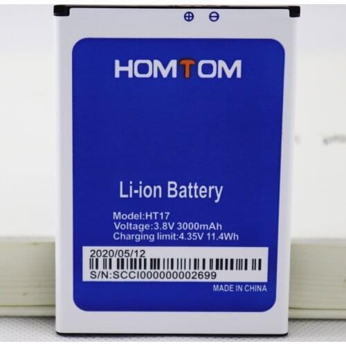 ISUNOO 3000mAh Battery For Homtom HT17 HT17 Pro Mobile Phone Replacement