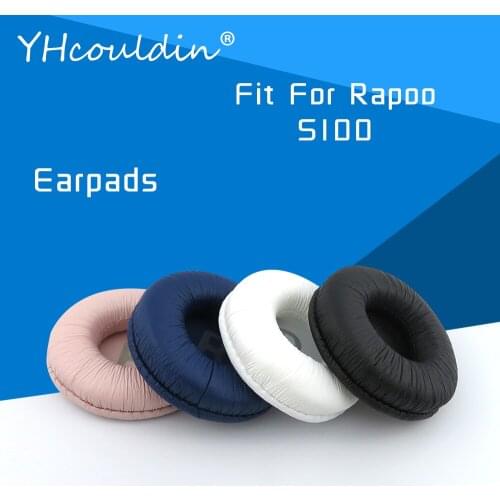 Earpads For Rapoo S100 Headphone Accessaries Replacement Ear Cushions Wrinkled Leather Material