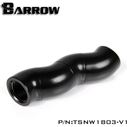 Barrow G1/4" 180 Degree Serpentine Double Inner Thread Three Rotary Fitting Water Cooling TSNW1803-V1