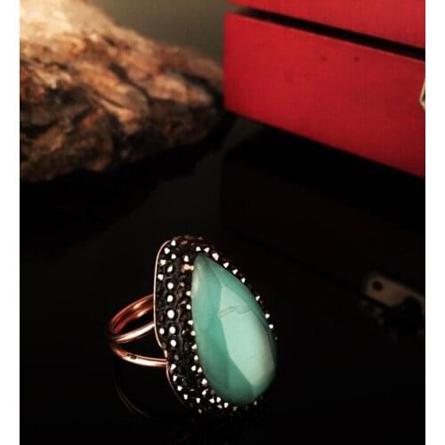 Dr Stone Natural Stone Women 'S Cat 'S Eye Stone rose gold plated Ring KR 372884304