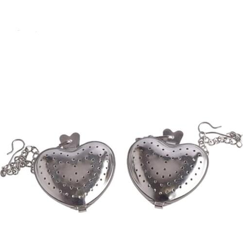 Fashion Stainless Steel Silver Heart Tea Spice Strainer Ball Infuser Filter Herb Steeper Tea Infuser