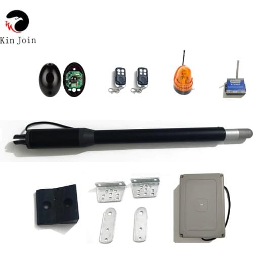 KinJoin Black Aluminum Automatic Swing Gate Opener motor kits Optional for Light Duty Single Swing Gates