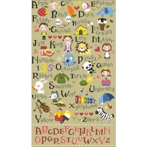 Alphabet learning table patterns Counted Cross Stitch 11CT 14CT DIY Chinese Cross Stitch Kits Embroidery Needlework Sets