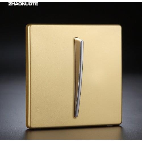 Wall Lamp Switch Socket Panel Personality Fashion Golden 2 Way Single Dual Control 86 Type Push Button Switch