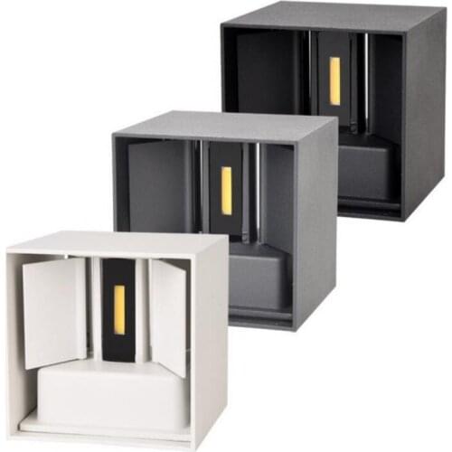 Outdoor Waterproof Modern Cube Adjustable Surface Mounted 9W 12W LED Wall Lamp IP65 Aluminum COB Wall Light Garden Light Sconce