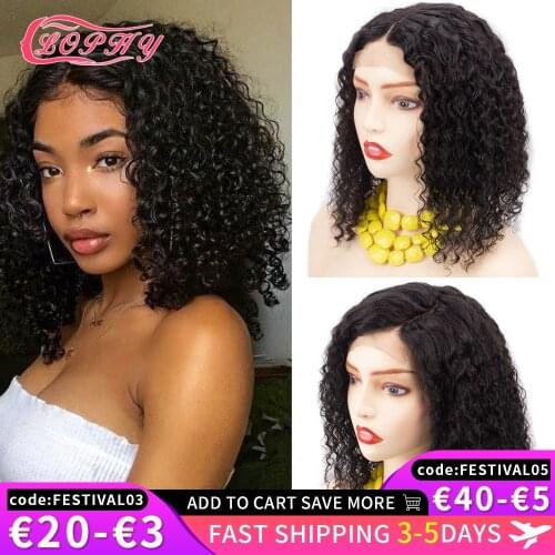 4*4 Brazilian Remy Lace Closure Human Hair Wig Jerry Curly Human Hair Wigs Short Bob Wigs Natural Hairline For Black Women