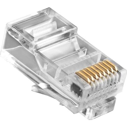 50pcs 8Pin Crystal RJ45 Module Plug RJ-45 Ethernet Cable Network Connector Adapter For Cat5 Cat5e Rj45 Plugs