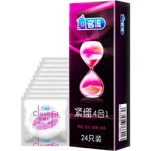 Personage 96Pcs/4Boxes Close Fit 4 Mixed Types Condoms Sexy Toys Big Particle Tight Utra Thin With Extra Lubricant 4 Types 49mm