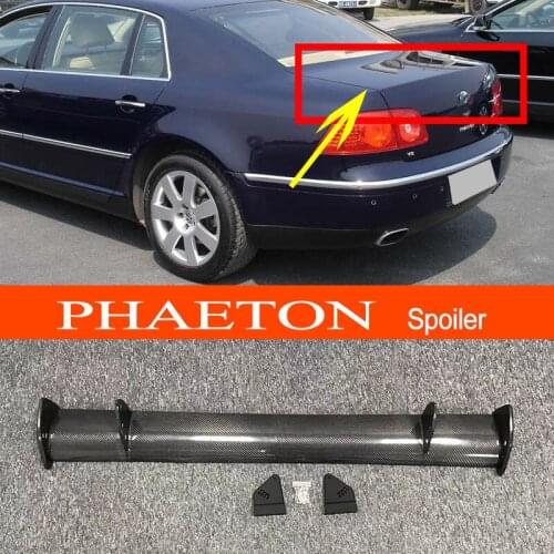 Phaeton 2004-2012 Real Carbon Fiber GT-style Car-styling Sporty Rear Trunk Wing Spoiler for Volkswagen Phaeton 2004-2012 Sedan
