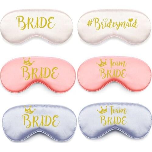Hen Party Bronzing Bride Blindfold Brachelorette Party Team Bride Sleep Mask Wedding Party Bridal Shower Decoration Favor