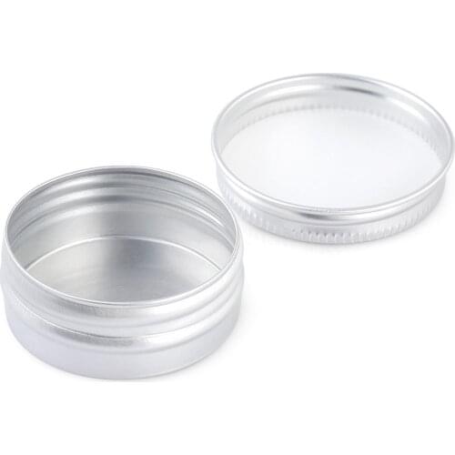 Aluminum 6 Size Empty Round Pot Jar Tin Refillable storage Cosmetic Sample Packaging Containers Screw Cap Creams for Travelling