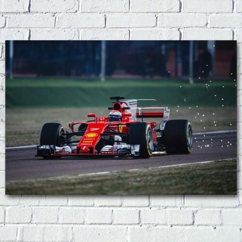 Racing Ferraris Formula One sf70h Sport Car Posters Wall Art Picture Silk Canvas Printed Art Paintings for Home Decor