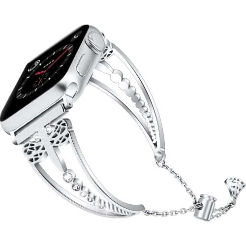 Women Jewelry Strap For Apple Watch Band 38mm 42mm iWatch Series 5 4 3/2/1 Wristband 40mm 44mm Stainless Steel Diamond Bracelet
