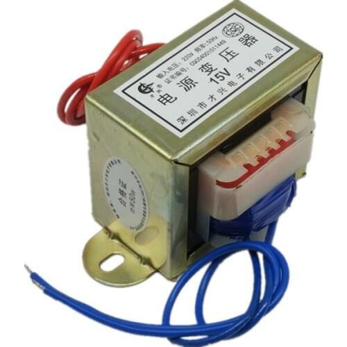 Power Transformer AC 220V to 15V 3A AC AC15V 50W Copper ei66