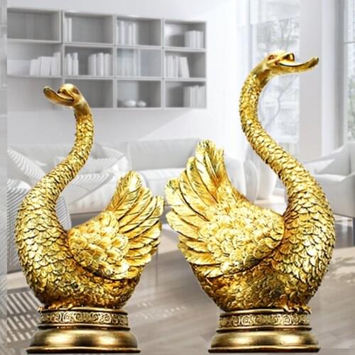 Swan Statue High-end Commercial European Wedding Couple Wedding Creative Gifts Moved To New Home Decorations Home Decoration