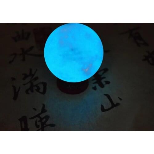35MM Glow Stone Decoration Blue Luminous Quartz Crystal Sphere Ball Home Wedding Party Table Ornaments Handicrafts Children Gift