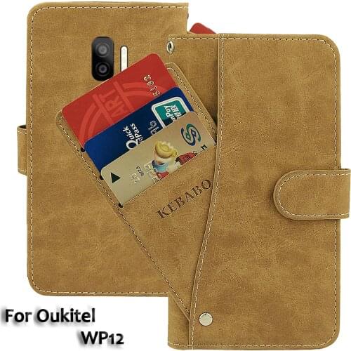 Vintage Leather Wallet Oukitel WP12 Case 5.5" Flip Luxury Card Slots Cover Magnet Phone Protective Cases Bags