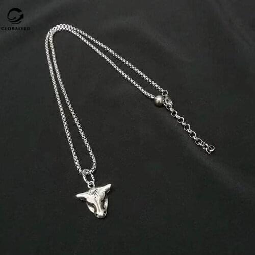 Wang Yibo with the same style of the cow head necklace accessories Wild sports style Tide fan chain Free shipping 016