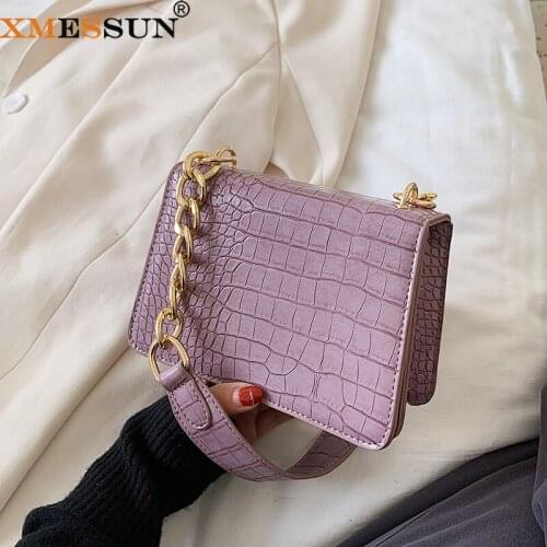 XMESSUN Crocodile Pattern Crossbody Bags Women Chain Shoulder Handbags Fashion Female Mini Purses Travel Cross-body Bag K132