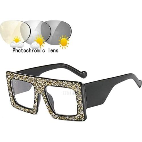 Women Retro classic simple Square progressive reading glasses fashion men and women color multi-focus graduation glasses FML