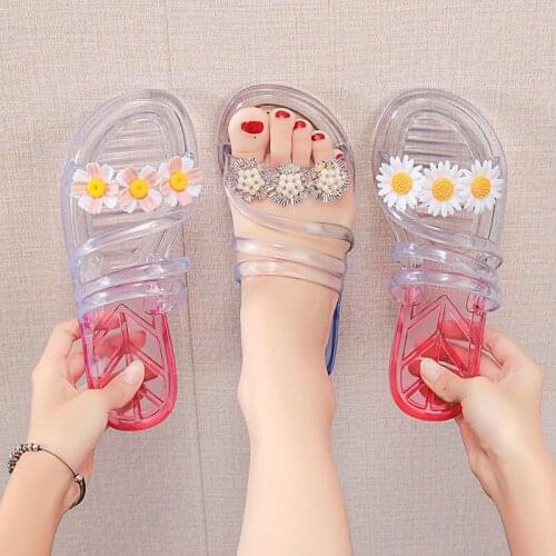 Womens Sandals 2021 Summer Sandals Fashion Hollow Out Breathable Beach Slippers Flip Flops EVA Massage Slippers Chaussure Femme