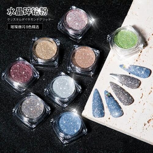 1box of glittering crystal diamond powder, glass stone micro diamond, autumn and winter sugar powder, Bengdi nail glitter powder