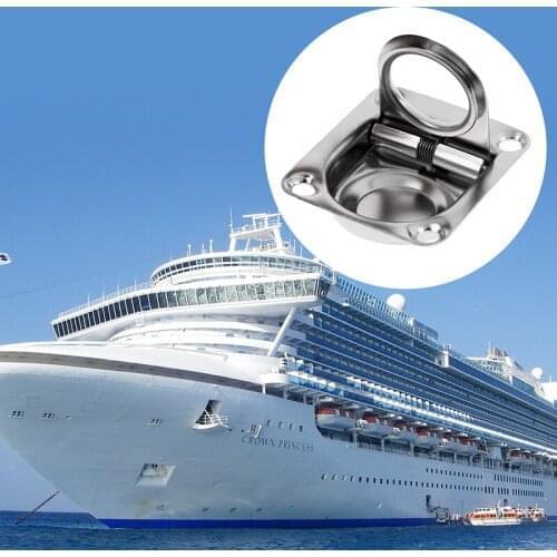 1 Pcs 42x36mm Marine Stainless Steel Boat Deck Hatch Cabinet Drawer Lifting Handle Pull Ring Flush Mount Boat Accessories Marine