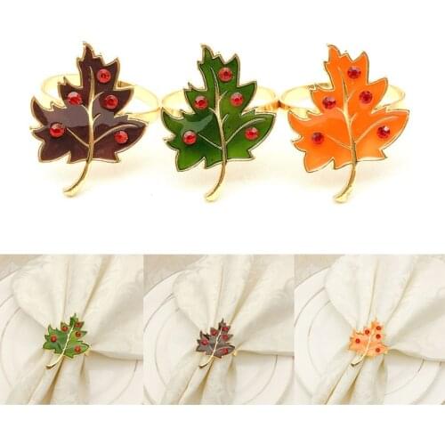 1 Pc Maple Leaf Napkin Ring Metal Napkin Holder Dinner Table Decor For Christmas Holidays Thanksgiving Wedding Party Decoration