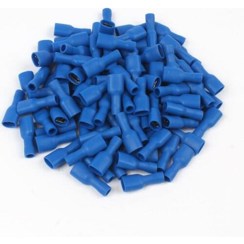 100PCS/Set FDFD2-250 Female Insulated Cold End Terminal Insulated Terminals Cable Connector Wire Connector