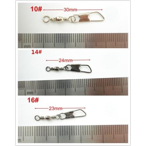 200Pcs*10# 14# 16# Fishing Brass Barrel Swivel With Safety Snap Fishing Lures Baits Fishing Hooks Lure Connector