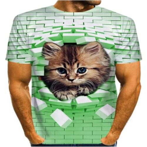 2020 night cat mens t-shirt mens short-sleeved tops 3d harajuku t-shirt tops plus size animal t-shirt t-shirt men
