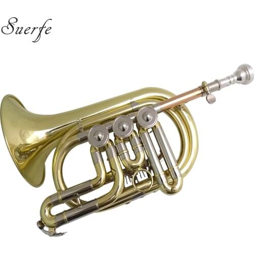 Bb Rotary Cornet musical instruments Yellow Brass cornet trumpet with Hard Case and Mouthpiece