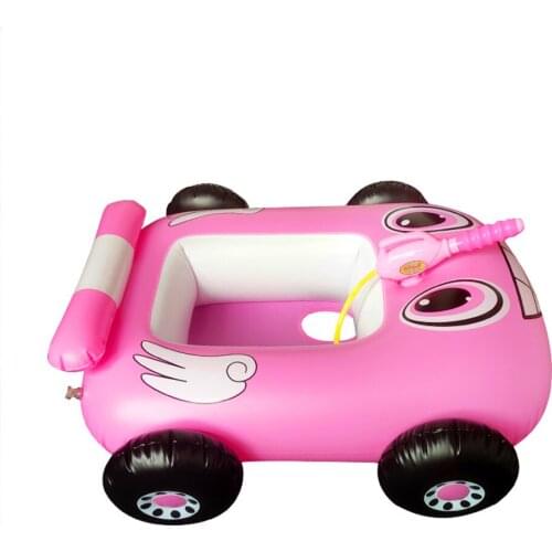 Kids Folding Inflatable Car Swimming Circle Floating Seat Water Gun Toys Beach Games Kids Swim Pool Water Toy Inflatable Car Row