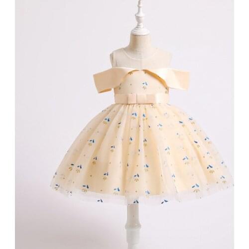 Baby Kids Clothes Spring Summer New Girls Dress Print Wedding Princess Dress Children Birthday Party Dress 3-10 Year Old