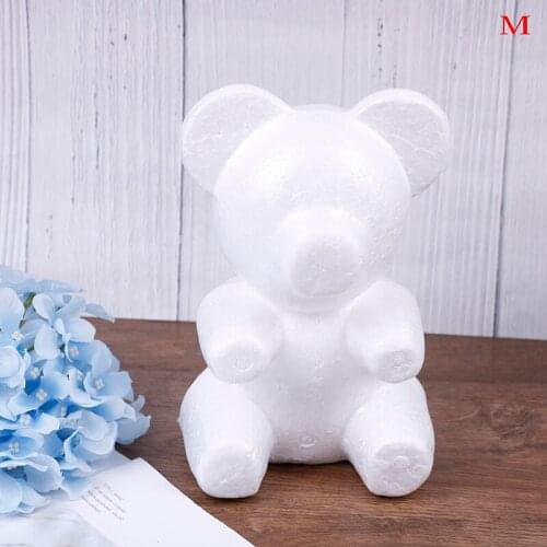 1PC 15cm/20cm/35cm Foam Rose Bear Mold DIY Artificial Rose Flower Bear Plastic Bear Roses Luck Dog Mold Model