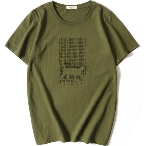 Unisex 100% cotton cool cat print men t shirt harajuku Streetwear summer casual short sleeve Mens T-shirt women soft tee