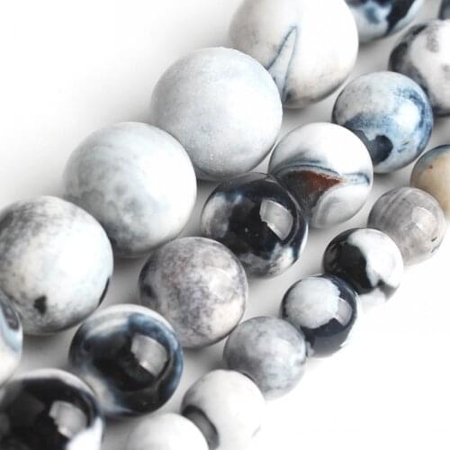 Natural Stone White Fire Agates Beads Round Loose Beads For Jewelry Making DIY Bracelet Ear Studs Accessories 15''Inch 6 8 10mm