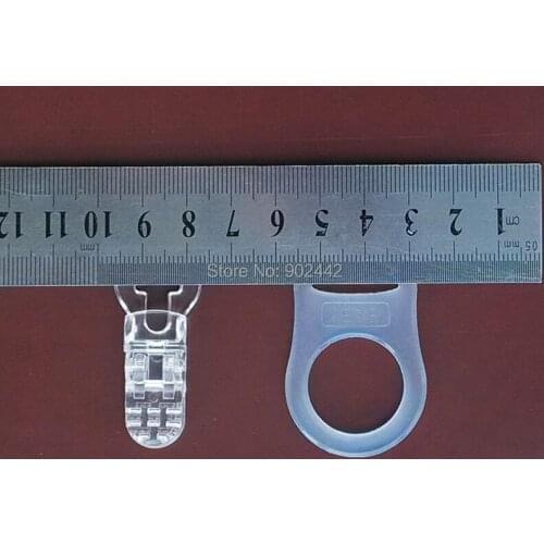 Hot Sale 200 Set Transparent Plastic Holder For Baby Pacifier (1 Set= 1 Silicon Pacifier Holder + 1 Plastic Pacifier Clip)