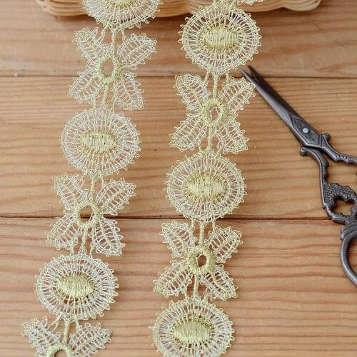 Hot selling Lace accessories Light gold ribbon lace width 3 cm H0301