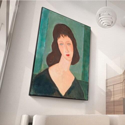 MUTU Oil Paintings Wall Art A Woman Without Eyes By Modigliani Print And Posters On Canvas Picture For Bedding Room Decoration