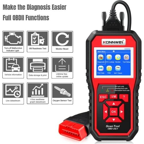OBD2 Auto Scanner KONNWEI KW850 Scanner Universal Code Reader Multi-language Diagnostic Tool OBD 2 Auto Scanner