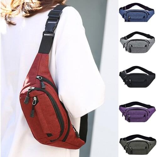 Male Men Waist Bag Pack Casual Functional Money Phone Belt Bag Women Bag for Belt Canvas Hip Oxford Waist Bag Fanny Pouch