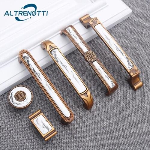 New Furniture Cabinet Handle Zinc Alloy Chinese Style Kitchen Cupboard Door Pull Rural Drawer Wardrobe Closet Room Knob Hardware