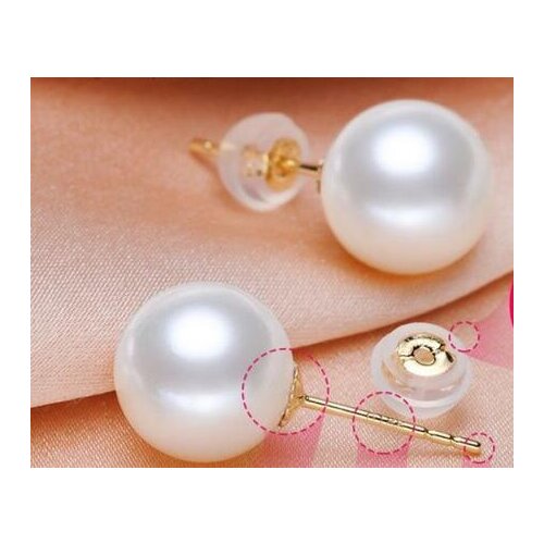 Free shipping luxury Noble jewelry 80%OFF 9.2mm AAA+++ Akoya Natural White Pearl Earrings