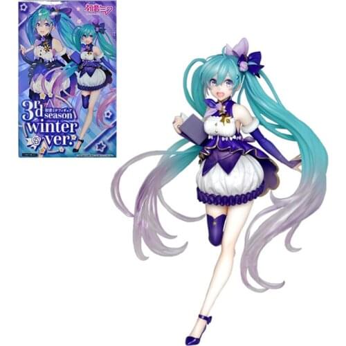 Taito Vocaloid Hatsune Winter Clothes Miku Winter Night Sky Pvc Assembly Model Western Animiation Action Figure Kids Toys