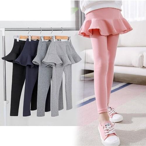 Girls Skinny Leggings Cotton Blend Kids Trousers Toddler Skinny Skirt Pants For Girls Spring Fall Casual Leggins 6 9 12 14 Years
